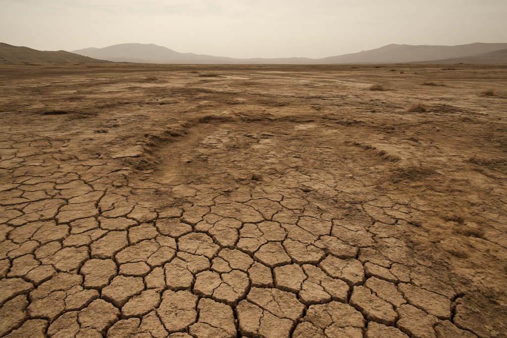 Paisaje drenado por la sequía