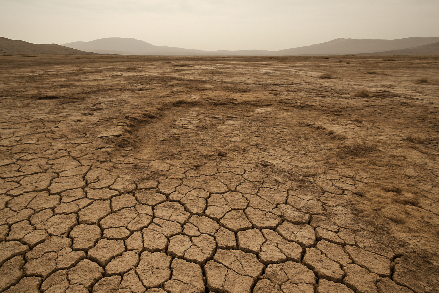 Paisaje drenado por la sequía