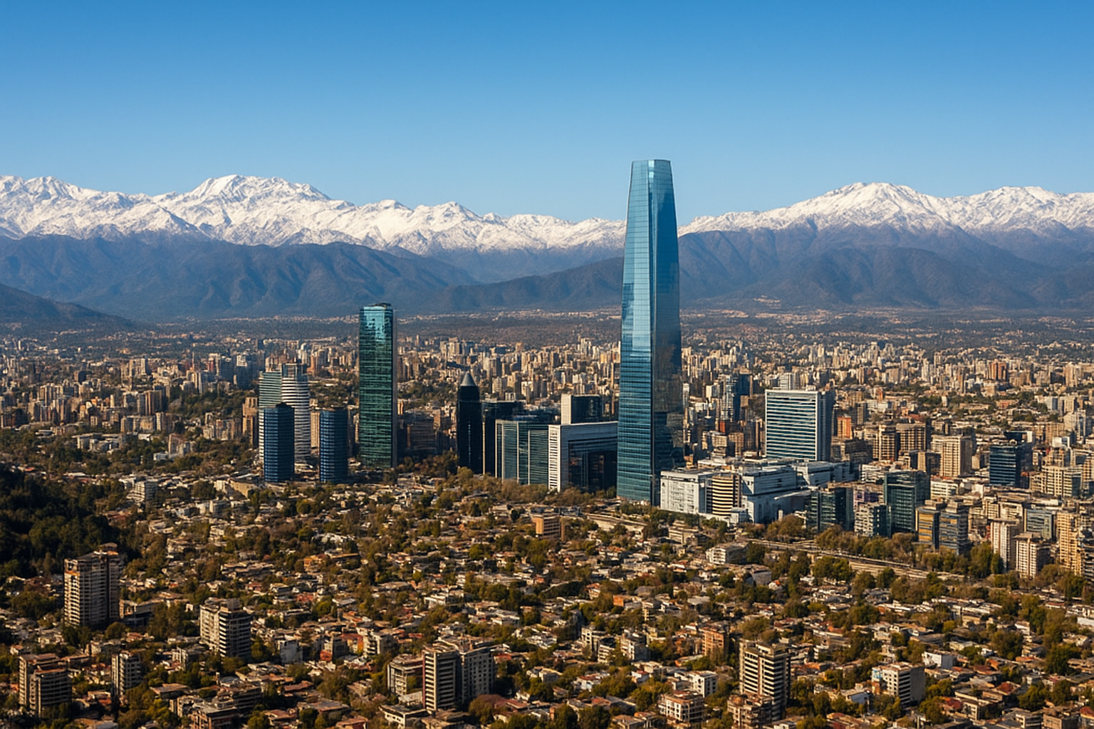 Una imagen senital de Santiago de Chile